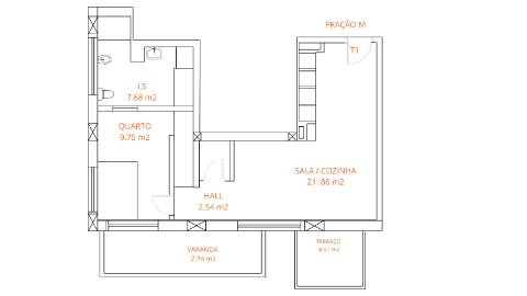 Duplex T3 vista mar a 50 metros da praia em construção