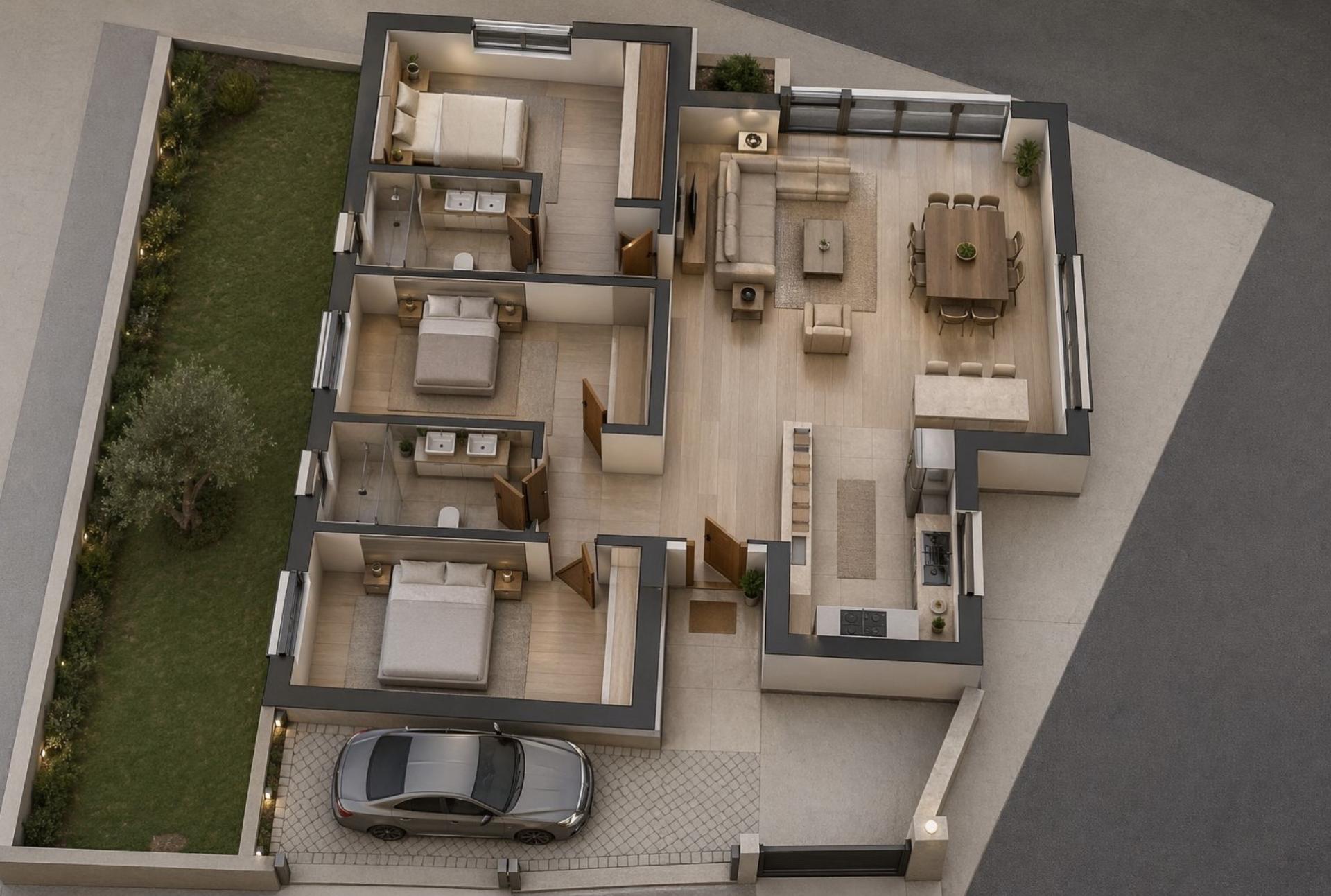 Terreno com 2407m2 com projeto aprovado para moradia térrea T3