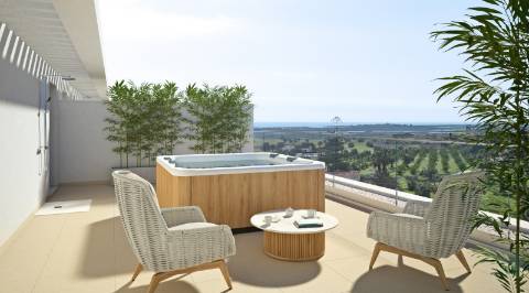 Espetacular apartamento T2, top floor, com um maravilhoso terraço privado 64,54 m2 e uma fabulosa vista mar.