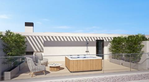 Espetacular apartamento T2, top floor, com um maravilhoso terraço privado 64,54 m2 e uma fabulosa vista mar.