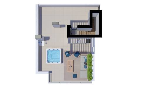 Espetacular apartamento T2, top floor, com um maravilhoso terraço privado 64,54 m2 e uma fabulosa vista mar.