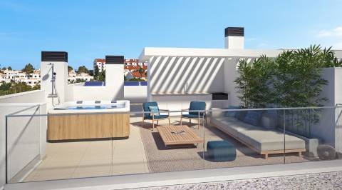 Espetacular apartamento T2, top floor, com um maravilhoso terraço privado 63,29 m2 e uma fabulosa vista mar.