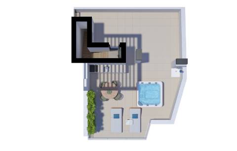 Espetacular apartamento T2, top floor, com um maravilhoso terraço privado 63,29 m2 e uma fabulosa vista mar.