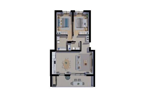 Apartamento T2, de 1.º andar, com varanda e muita luminosidade num empreendimento com piscina em Tavira
