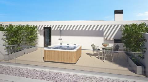 Espetacular apartamento T2, top floor, com um maravilhoso terraço privado com 58 m2 e uma fabulosa vista mar.