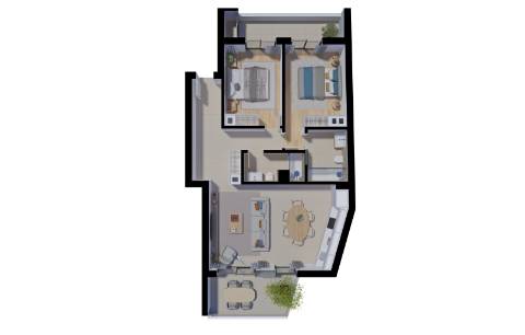 Apartamento T2, de 2.º andar, com duas varandas e muita luminosidade num empreendimento com piscina em Tavira