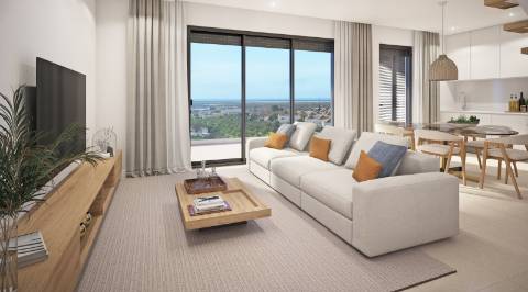 Espetacular apartamento T2, top floor, com um maravilhoso terraço privado com 57.60m2 e uma fabulosa vista mar.