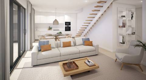 Espetacular apartamento T2, top floor, com um maravilhoso terraço privado com 57.60m2 e uma fabulosa vista mar.