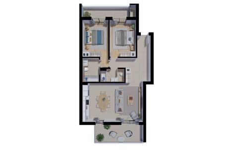 Apartamento T2, de 2.º andar, com duas varandas e muita luminosidade num empreendimento com piscina em Tavira