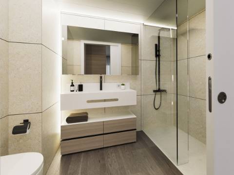 Apartamento T3 em construção, condomínio privado.