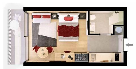 Apartamento T1 em Empreendimento no Centro do Funchal