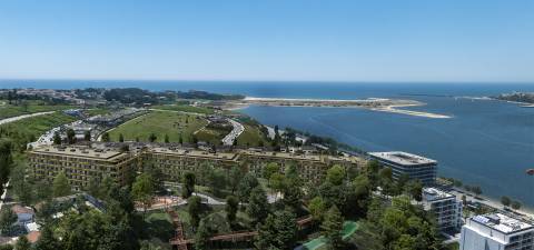 Apartamento T2 novo, com terraço e piscina.