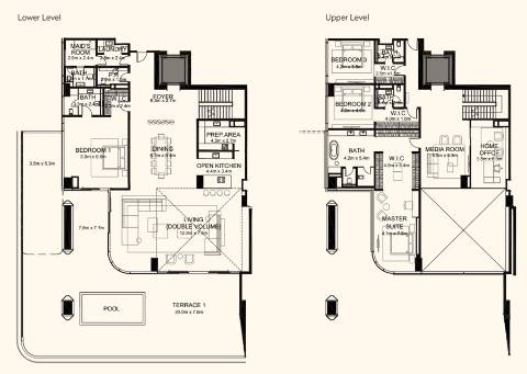 Duplex T4 com Piscina em West Crescent Dubai