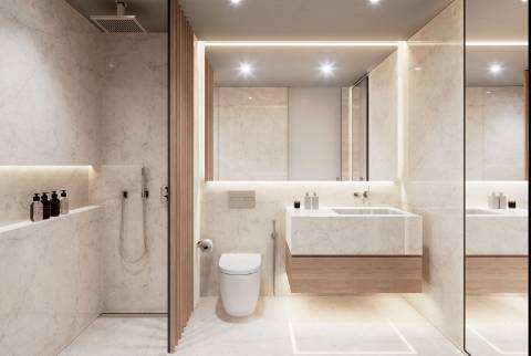 Apartamento T2 em construção, perto da praia.