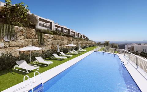 Moradia geminada T3 nova, com terraço e garagem.