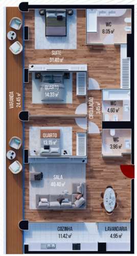 Apartamento T3 no Centro do Funchal