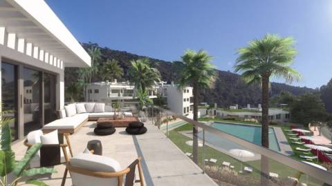 75 apartamentos T2 e T3 num cenário natural perto do centro de Benahavís.