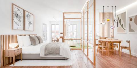 Apartamento T1+1 com varanda