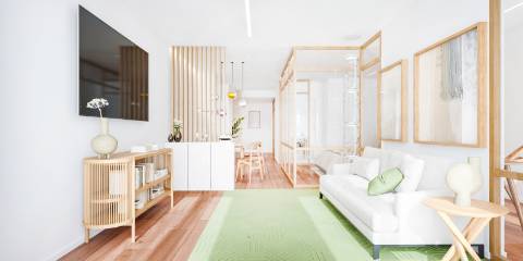 Apartamento T1+1 com varanda