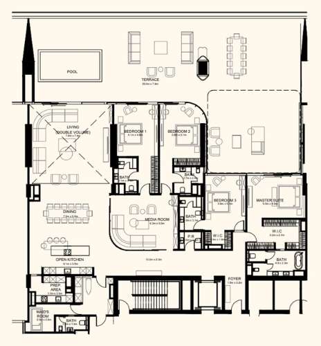 Apartamento T4 com Piscina em West Crescent Dubai