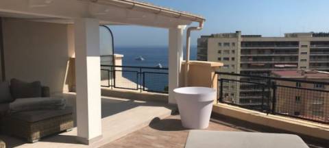 Penthouse de luxo renovada de 2 quartos com um terraço na cobertura em Monte - Carlo