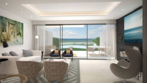 Exclusivo estilo contemporâneo First Line Beach townhouse setting