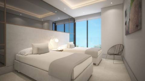 Exclusivo estilo contemporâneo First Line Beach townhouse setting