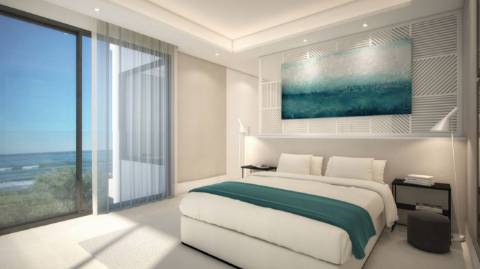 Exclusivo estilo contemporâneo First Line Beach townhouse setting