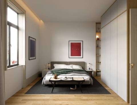 Apartamento T1 totalmente remodelado, com logradouro. - Boavista