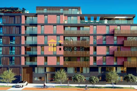 T2 Novo c/ Varanda e Garagem - Edifício c/ Vistas Ria