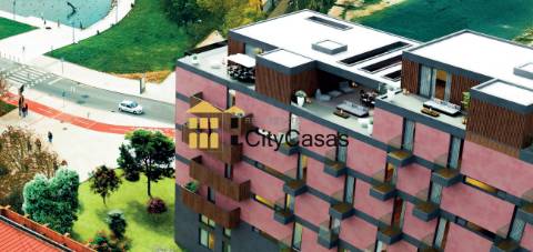 T2 Novo c/ Varanda e Garagem - Edifício c/ Vistas Ria