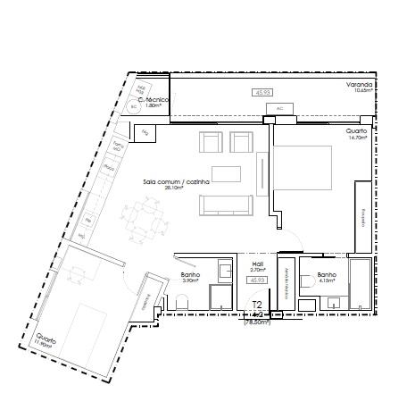 Apartamento T2 Novo em Condomínio com Piscina