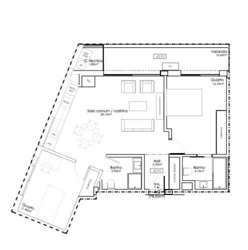 Apartamento T2 Novo em Condomínio com Piscina