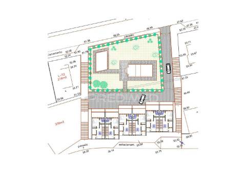 Loteamento urbano para 6 moradias, piscina e bar de apoio - algoz