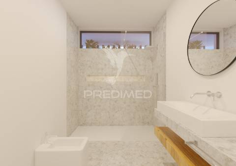 Elegante moradia contemporânea em fase inicial de construção, com 3 quartos e vistas para o mar e piscina!