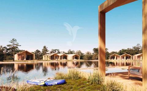 Moradia t2 nova, de madeira, junto à lagoa de óbidos