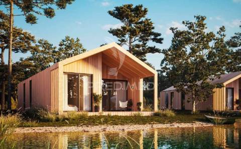 Moradia t3 nova, de madeira, junto à lagoa de óbidos