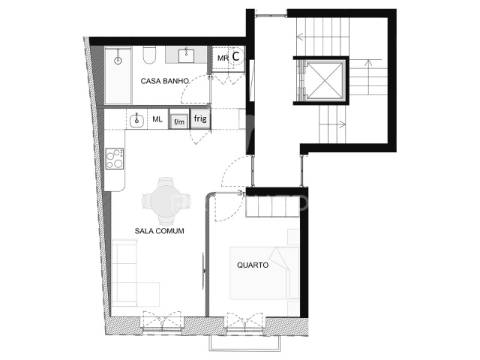 Apartamento t1 no centro histórico de braga