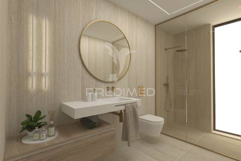 Moradias em construção de arquitetura escandinava em condomínio privado – fátima