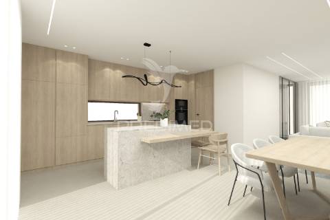 Moradias em construção de arquitetura escandinava em condomínio privado – fátima