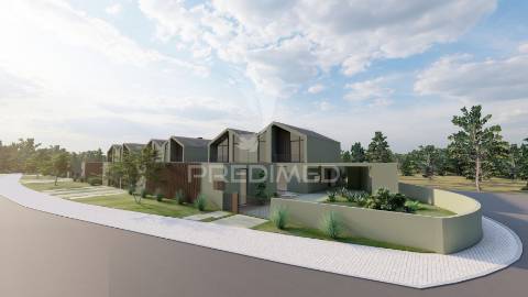 Moradias em construção de arquitetura escandinava em condomínio privado – fátima