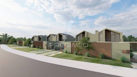 Moradias em construção de arquitetura escandinava em condomínio privado – fátima