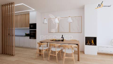 Moradia banda t2 + 1 com logradouro e terraço