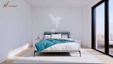 Moradia banda t2 + 1 com logradouro e terraço