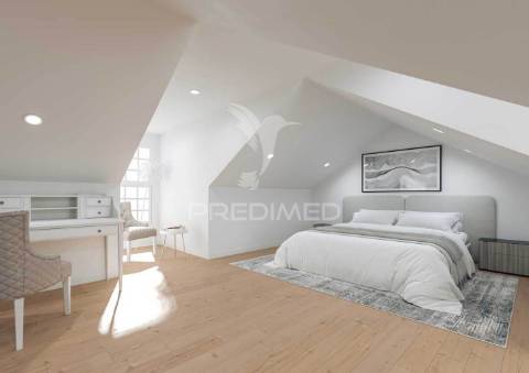 Apartamento t0+2 em edifício pombalino, centro, frente rio