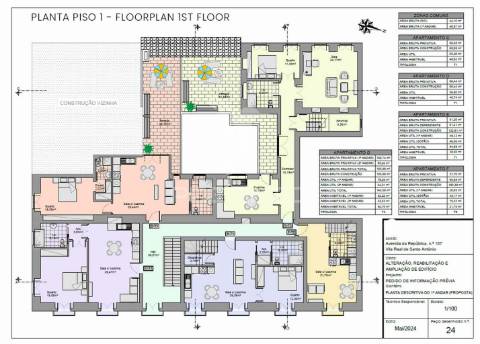 Apartamento t0+2 em edifício pombalino, centro, frente rio