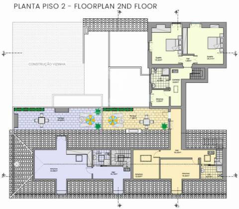 Apartamento t0+2 em edifício pombalino, centro, frente rio