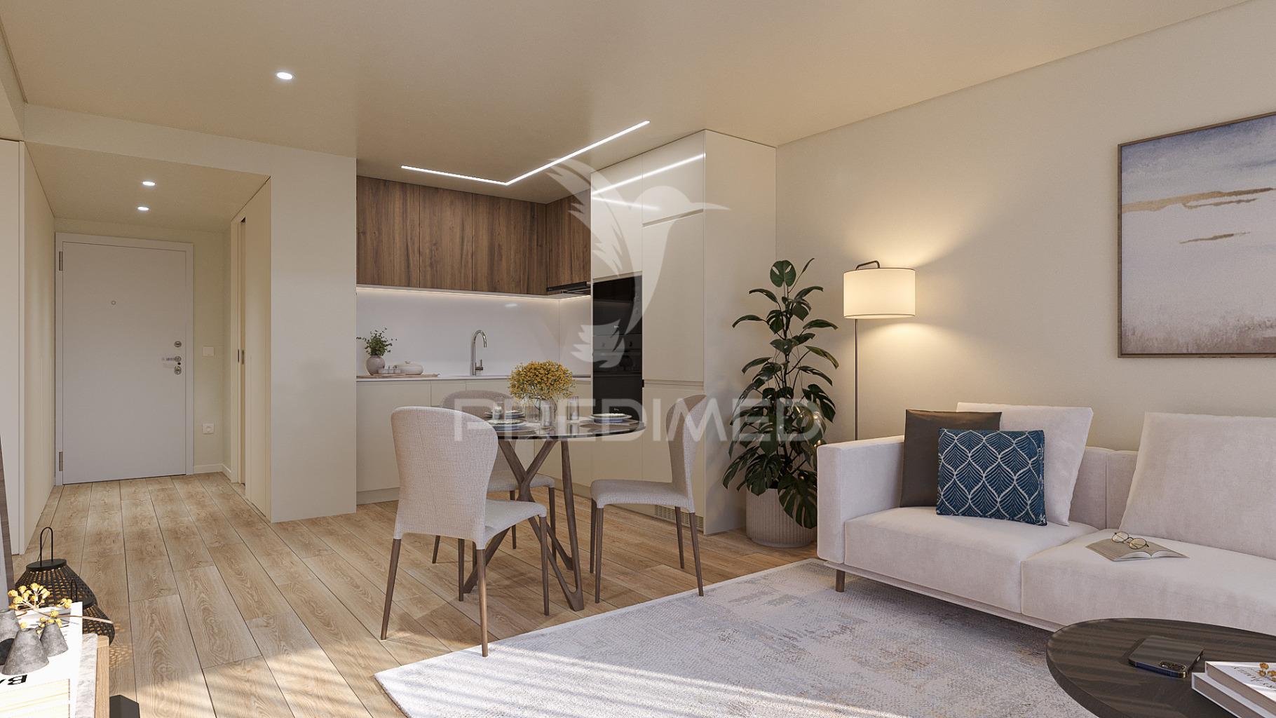 Apartamento de tipologia t2, novo,  com lugar de garagem