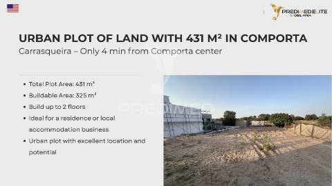 Terreno urbano 431 m² – carrasqueira, comporta