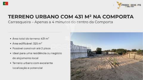 Terreno urbano 431 m² – carrasqueira, comporta